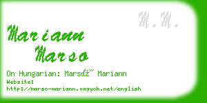 mariann marso business card